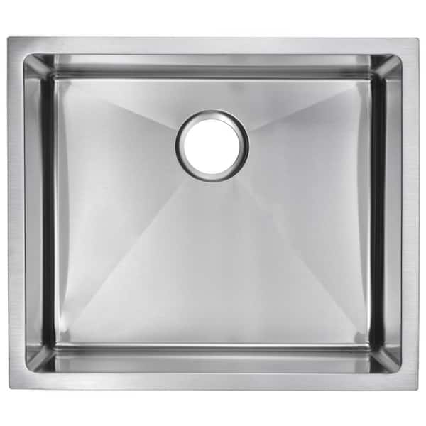 Water Creation Undermount Stainless Steel 23 in. Single Bowl Kitchen Sink in Satin