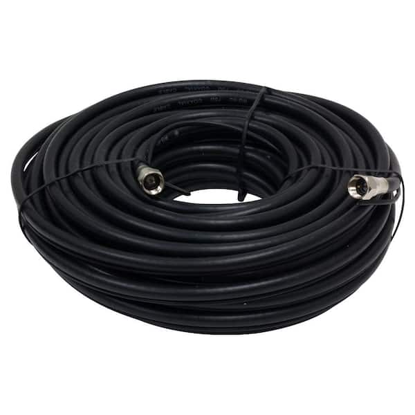 GE 50 ft. Black RG6 Ground Coaxial Cable