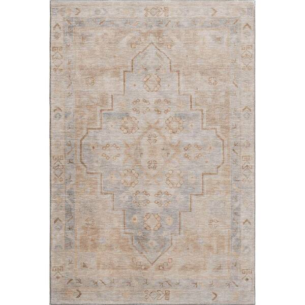 Mayfield Premium Machine Washable Abstract AMF1918 Copper 9 ft. x 12 ft. Area Rug