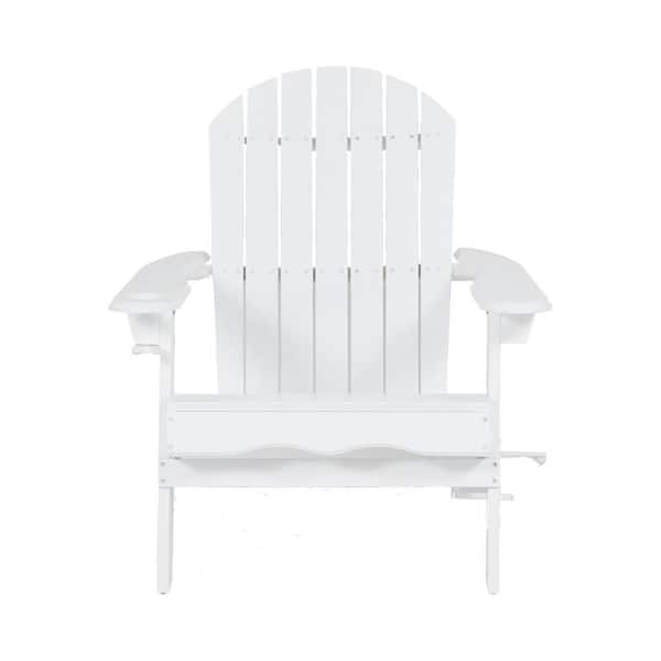 Tidoin Outdoor Classic White Wood Adirondack Chair With Umbrella Hole   Wood Adirondack Chairs Bai Ydw1 0437 64 600 