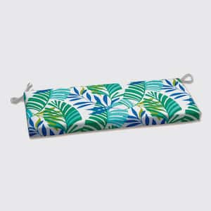 Tropical Rectangular Outdoor Bench Cushion in Blue