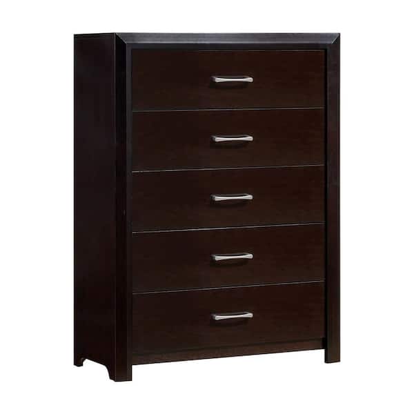 William's Home Furnishing Janine 5-Drawer Espresso Transitional
