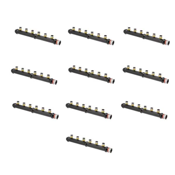Pure Flow 1 in. x 1/2 in. Press Polysulfone Closed Manifold-6 Outlets (10-Pack)