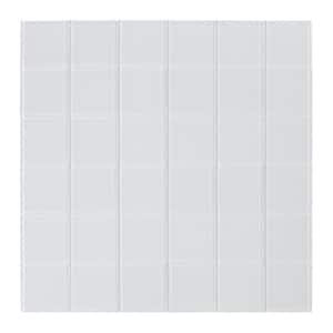 Poppy Off White 11.33 in. x 11.33 in. x 5 mm Glass Peel and Stick Wall Mosaic Tile (5.35 sq. ft. /Pack)