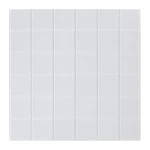 Take Home Sample - Poppy Off White 4 in. x 4 in. Glass Peel and Stick Wall Mosaic Tile (0.11 sq.ft./ 1-pack)