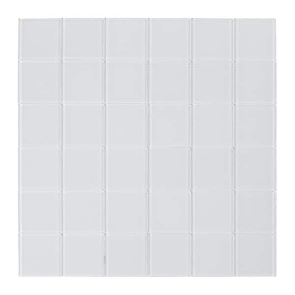 SpeedTiles Take Home Sample - Poppy Off White 4 in. x 4 in. Glass Peel ...