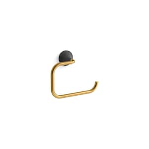 Tone Towel Ring in Matte Black with Moderne Brass
