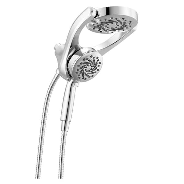 Delta HydroRain with Cleaning Spray 5-Spray Dual Wall Mount Fixed and Handheld Shower Head 1.75 GPM in Chrome