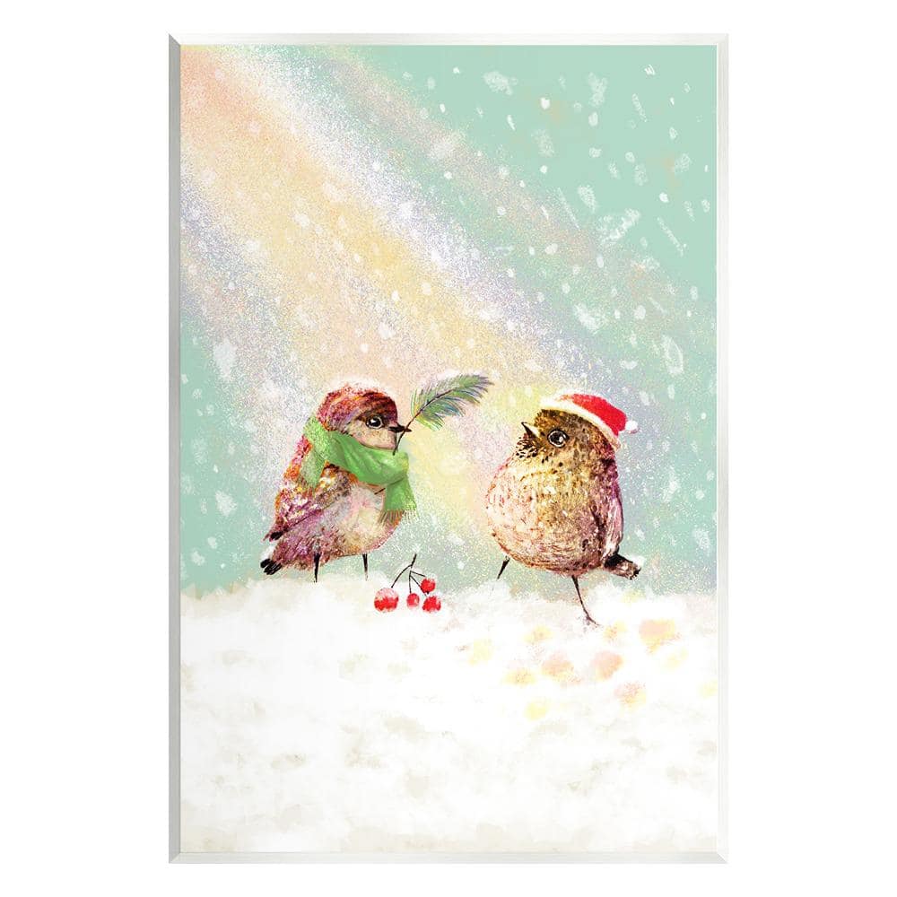Holiday Bird and Snowy Rainbow by Verbrugge Watercolor 1 Piece Unframed Graphic Print Animal Art Print 19 in. x 13 in. price history on PriceWatchPro