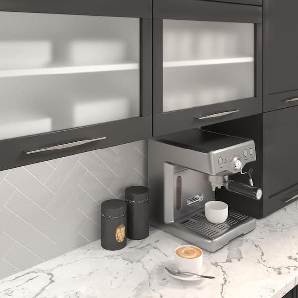 Creston Collection 8-13/16 in. or 10-1/8 in. (224 mm or 256 mm) Modern Brushed Nickel Rectangular Cabinet Bar Pull