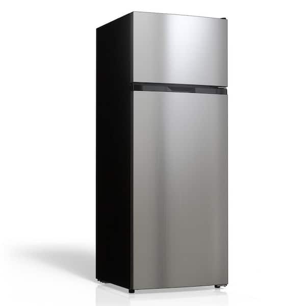 TCL 7.3 cu. ft. 2-Door Mini Refrigerator in Silver with Top