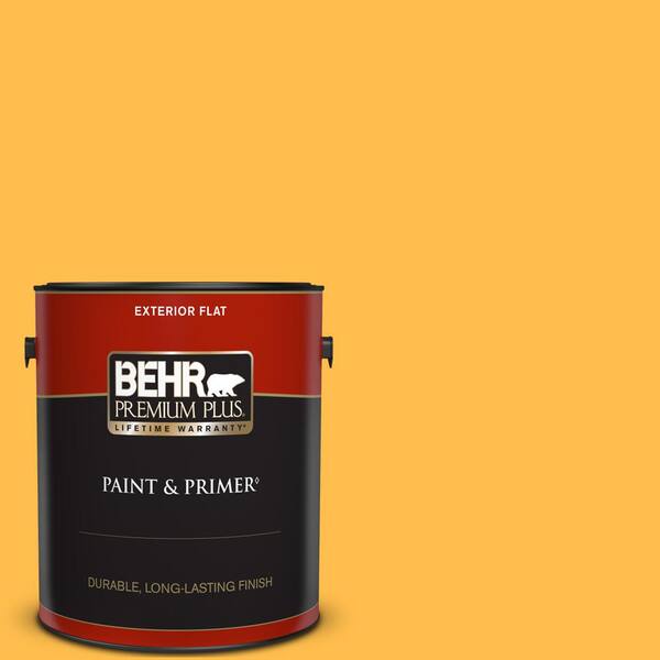 BEHR PREMIUM PLUS 1 gal. #310B-6 Twenty Carat Flat Exterior Paint & Primer