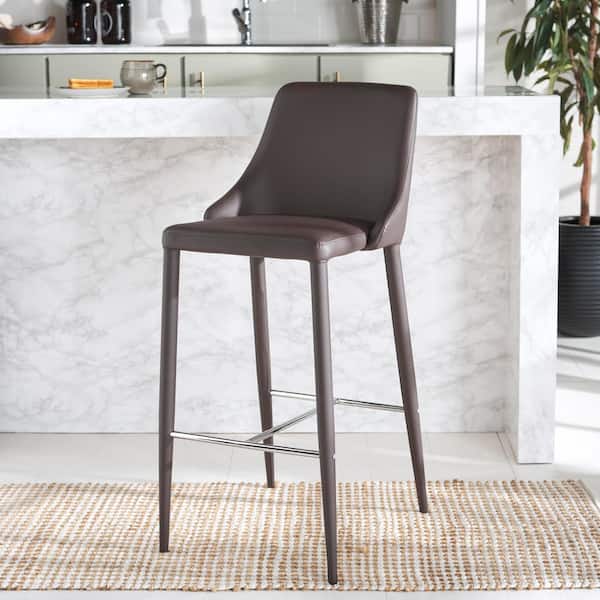 Summerset 29.9 in. Brown Metal Cushioned Bar Stool