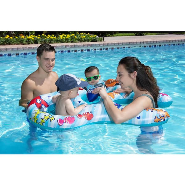 Kids Adult Family Inflatable Swimming Pool Boat Swim Ring Armband Vest Slide New 