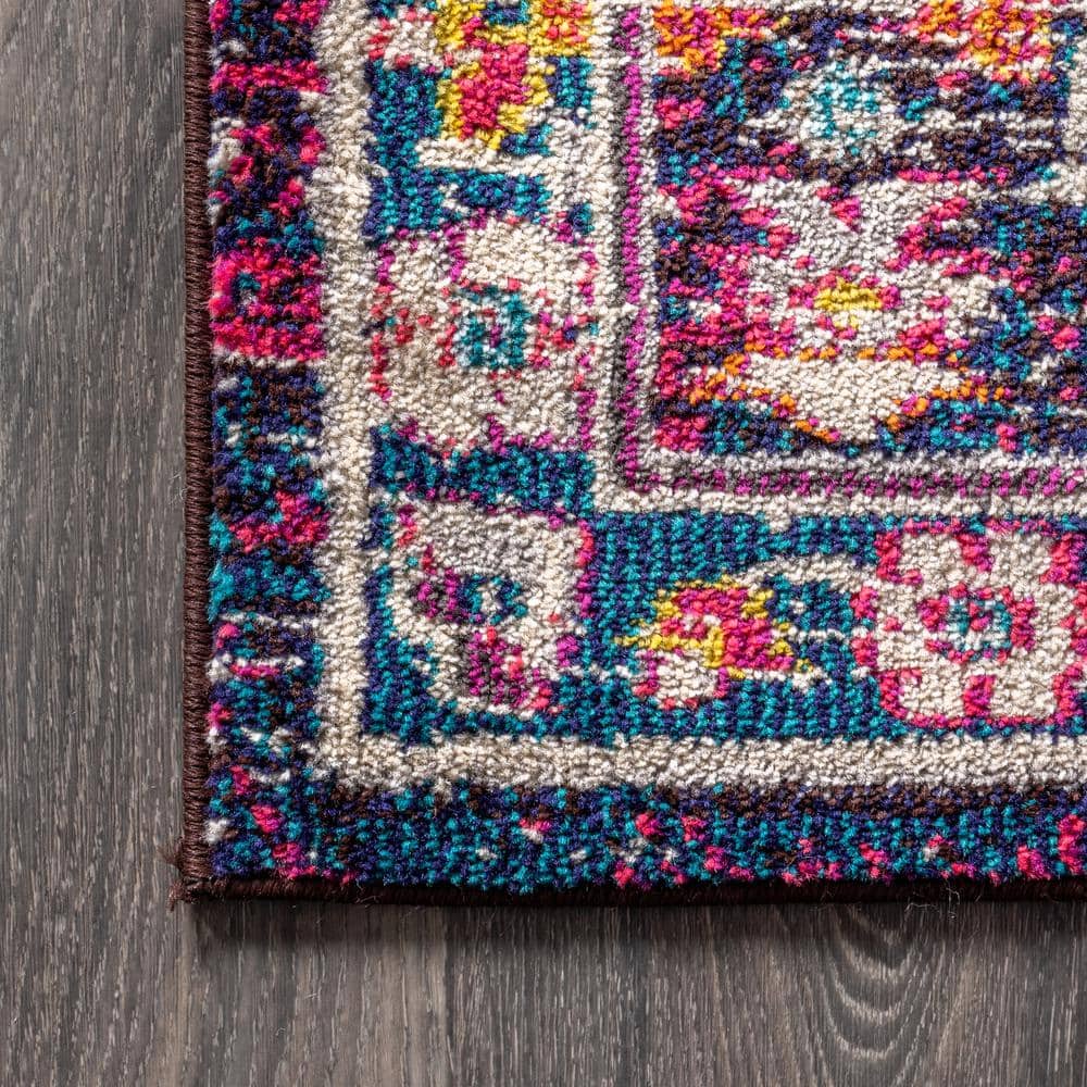 Beige/Multi 8 ft. x 10 ft. Modern Persian Boho Floral Area Rug - thumbnail 5