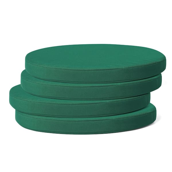 WESTIN OUTDOOR FadingFree (Set of 4) 18 in. Round Outdoor Patio Circle Dining Chair Seat Cushions in Green