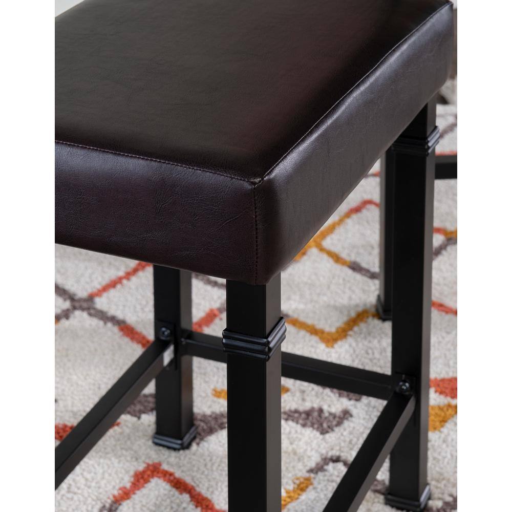 Austin 3-Piece Brown Faux Leather and Wood Pub Set