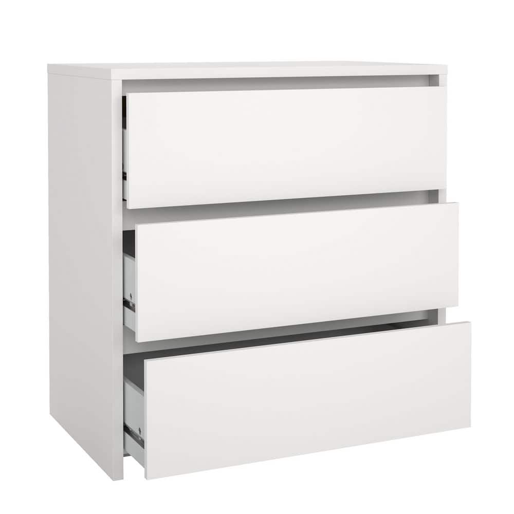 White 32" Modern 3-Drawer Chest Dresser