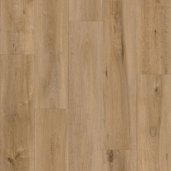 Madison Highland Oak 20 MIL x 9 in. W x 60 in. L Click Lock Waterproof Lux Vinyl Plank Flooring (22.4 sq. ft. /Case)