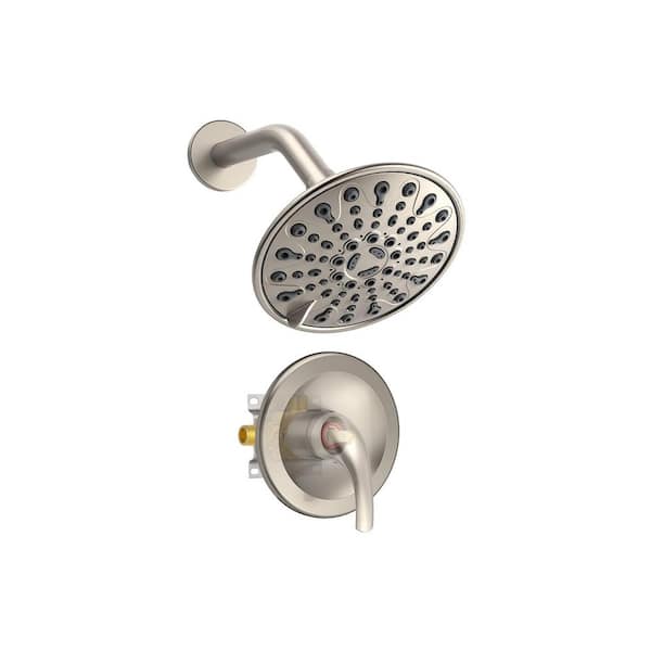 Unbranded Single Handle 6-Spray Shower Faucet 2.5 GPM with High Pressure in. Brushed Nickel(Valve Included)
