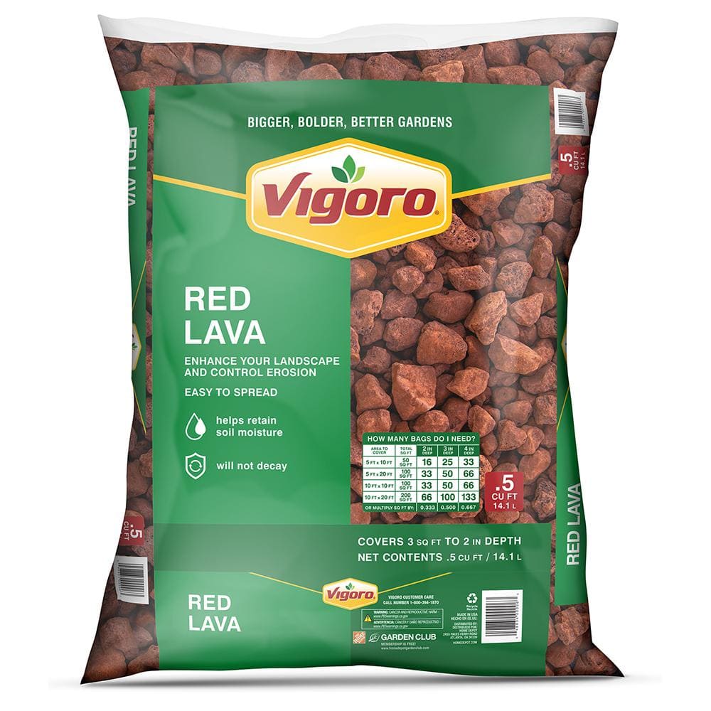 Vigoro 0.5 cu. ft. Red Lava Rock 100032404 The Home Depot