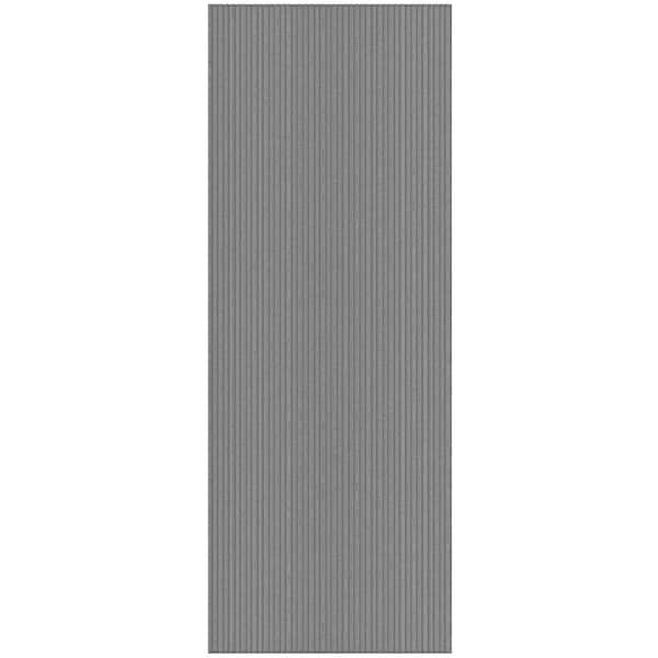 Sweet Home Stores Ribbed Waterproof Non-Slip Rubber Back Solid Runner Rug 2 ft. W x 11 ft. L Gray Polyester Garage Flooring