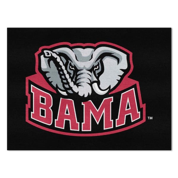 FANMATS NCAA University of Alabama Black 3 ft. x 4 ft. Rectangle Indoor All-Star Area Rug