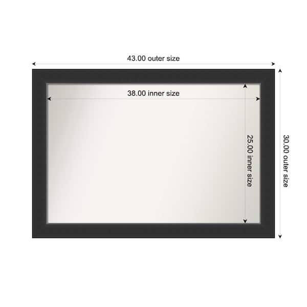 Amanti Art Corvino Black 43 in. x 30 in. Custom Non-Beveled Wood Framed Bathroom Vanity Wall Mirror