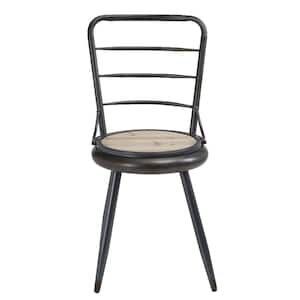Alta Black and Gray Wood and Metal Folding Chair