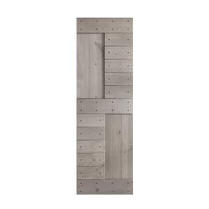 S Series 30 in. x 84 in. Light Grey DIY Knotty Wood Barn Door Slab