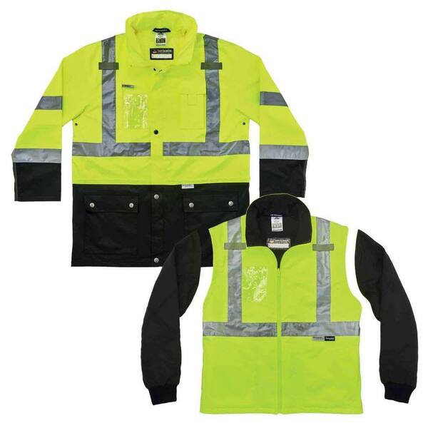 Ergodyne Men's 5X-Large Lime Polyester Reflective Thermal Jacket