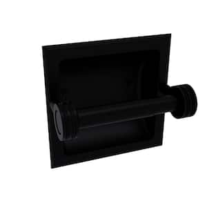Continental Collection Recessed Toilet Tissue Holder with Dotted Accents in Matte Black
