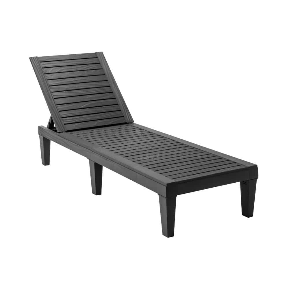 Outdoor PP Chaise Lounge Chair 5-Position Adjustable Back 6 Reinforced Legs Hollow-Out Breathable Design price history on PriceWatchPro