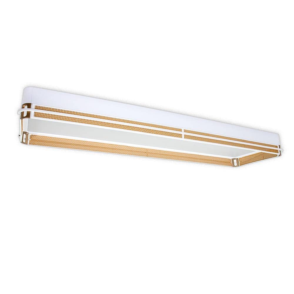 4 ft. x 12 in. White Soft Gold Rattan Accents LED Flush Mount Ceiling Light 4500LM 64W Adjustable CCT Kitchen Lighting price history on PriceWatchPro