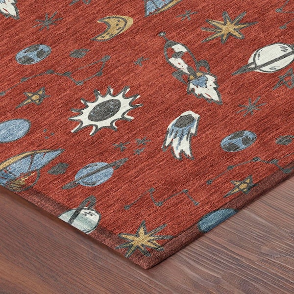 Chantille Machine Washable Indoor/Outdoor Abstract ACN2580 Red 3 ft. x 4 ft. Area Rug