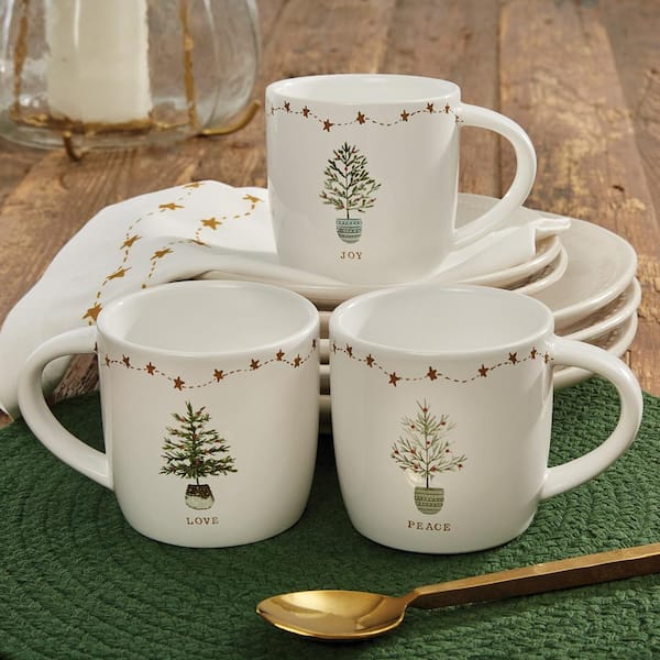 Split P Golden Christmas Mug Set - White