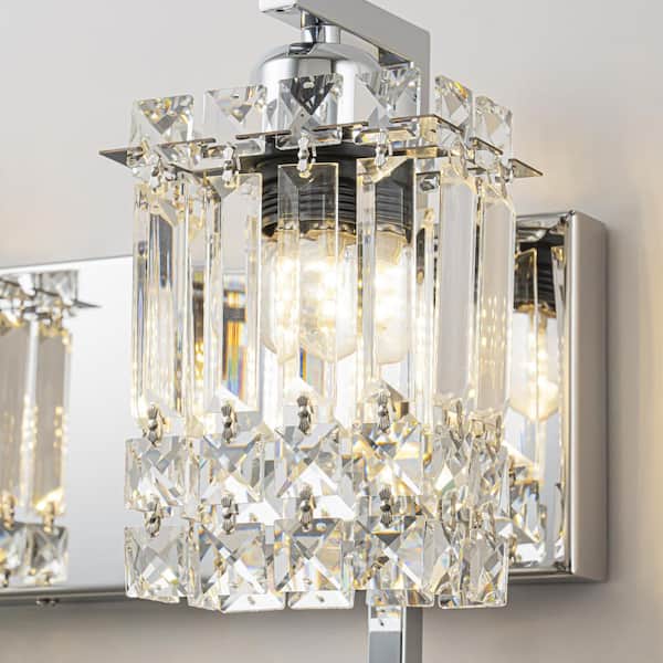 RRTYO Thery 25.5 in. 3-Light Chrome Modern Glam Rectangular