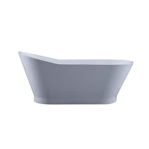 Melun 67 in. Acrylic Flatbottom Non-Whirlpool Freestanding Bathtub in Glossy White