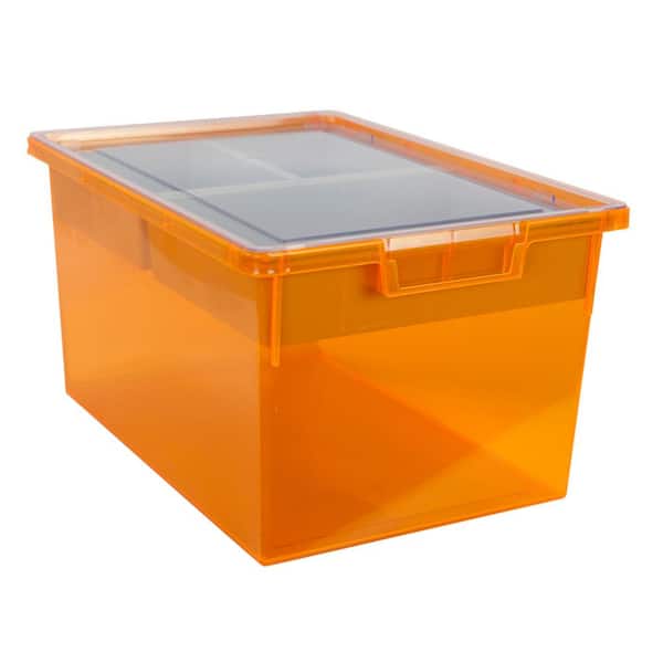 StorSystem Bin/ Tote/ Tray Divider Kit - Triple Depth 9" Bin in Neon Orange - 1 pack