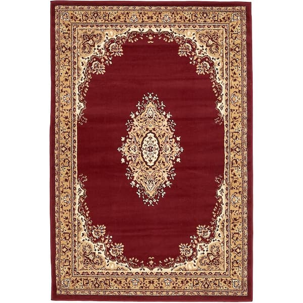 Unique Loom Reza Washington Burgundy 4' 0 x 6' 0 Area Rug