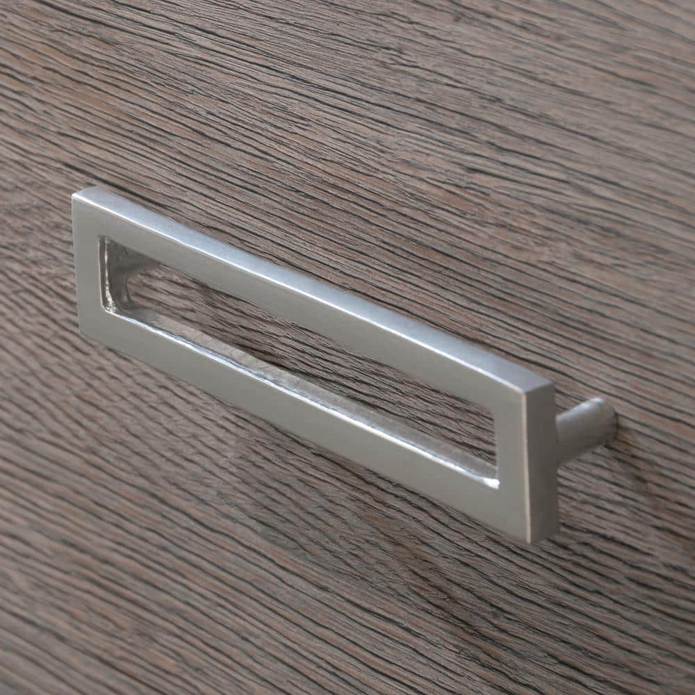 Gray Ashen Oak L-Shaped Computer Desk with Drawer and Filing Cabinet