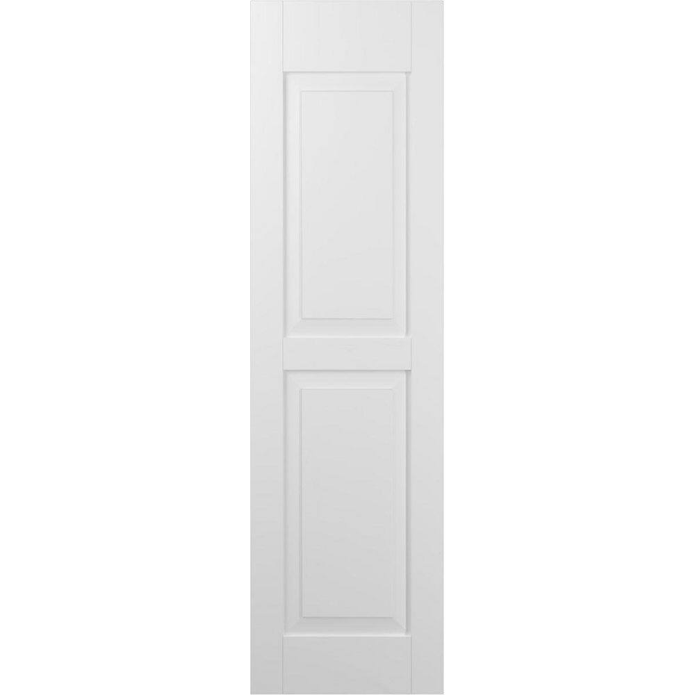 18 in. W x 45 in. H Americraft 2-Equal Raised Panel Exterior Real Wood Shutters Pair in White price history on PriceWatchPro