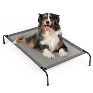 Medium Gray Teslin Top with Black Iron Pipe Pet Bed