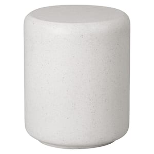 Caemen Ceramic Cylinder Stool, Terrazo White 13 in. x 13 in. x 17 in. H Garden Stool