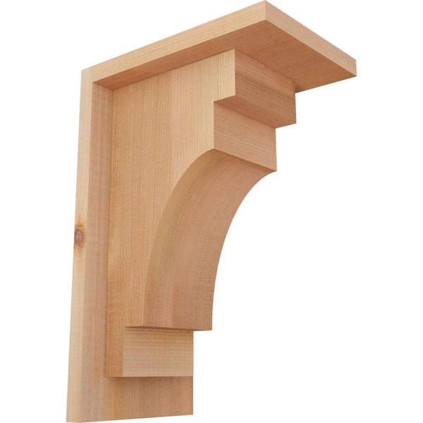 Ekena Millwork 5-1/2 in. x 8 in. x 12 in. Mediterranean Smooth Western Red Cedar Corbel with Backplate