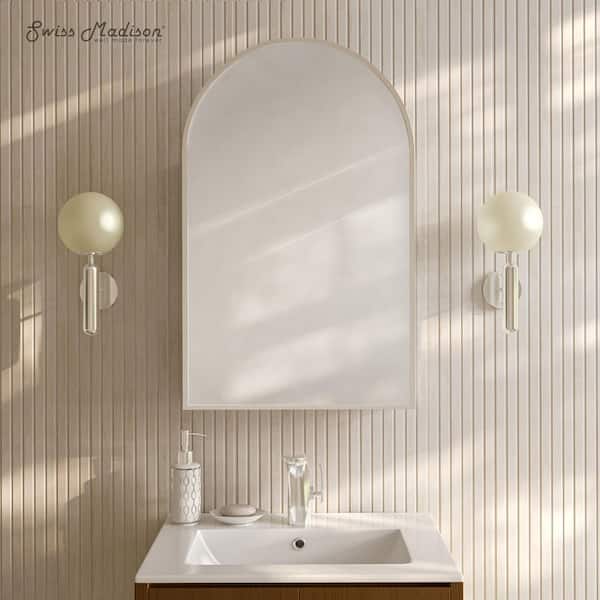 Porte 20 in. W. x 30 in. H Arched Recessed/Wall Mount Medicine Cabinet with Mirror in Chrome