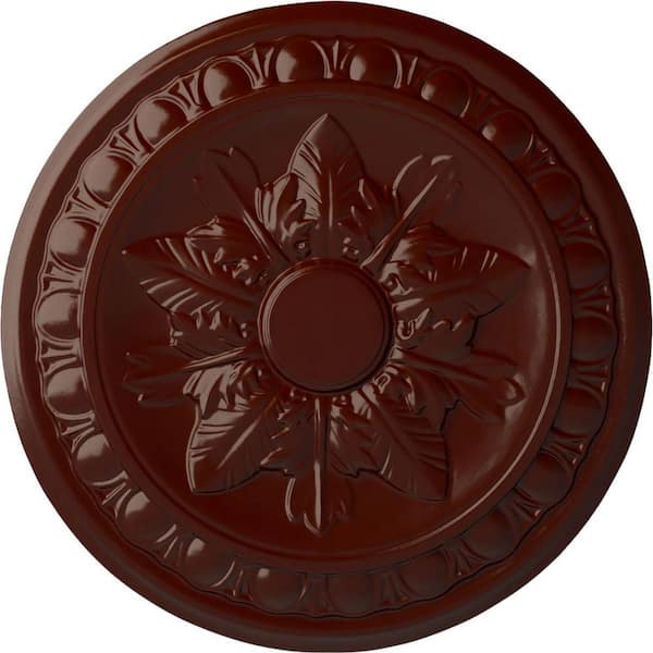 Ekena Millwork 17-3/4" x 1-1/8" Exeter Urethane Ceiling Medallion (Fits Canopies upto 3-1/8"), Brushed Mahogany