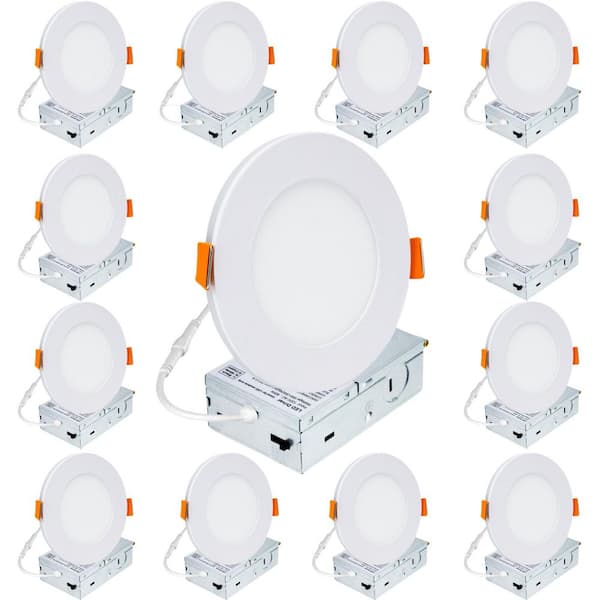 4 in. 5CCT Color Selectable Recessed LED Downlight with Night Light 900 Lumens LED Recessed Ceiling Light (12-Pack)