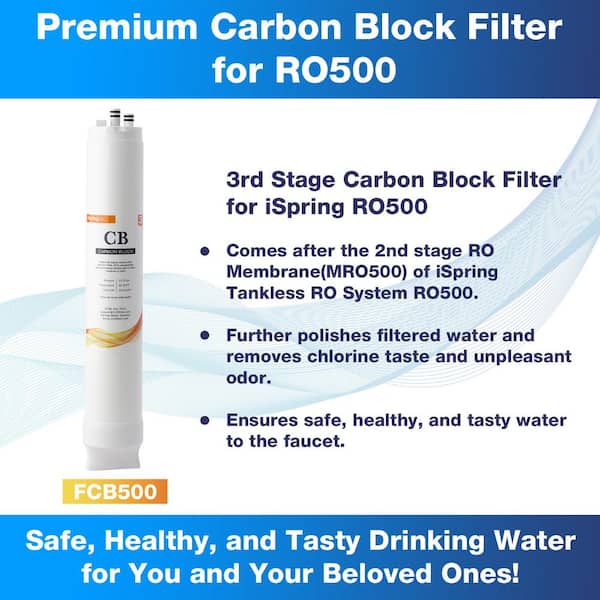 Carbon Block Reverse Osmosis Replacement Filter for Tankless Water Filtration System