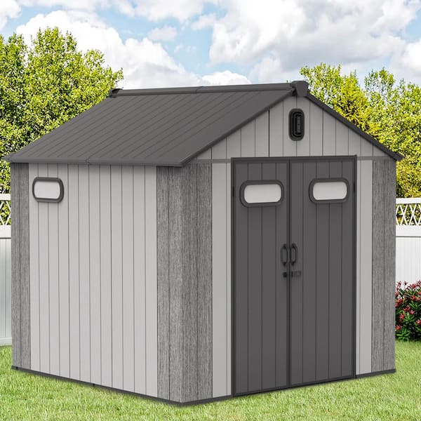 Zeus & Ruta 8 ft. W x 6 ft. D Resin Storage Shed with Lockable